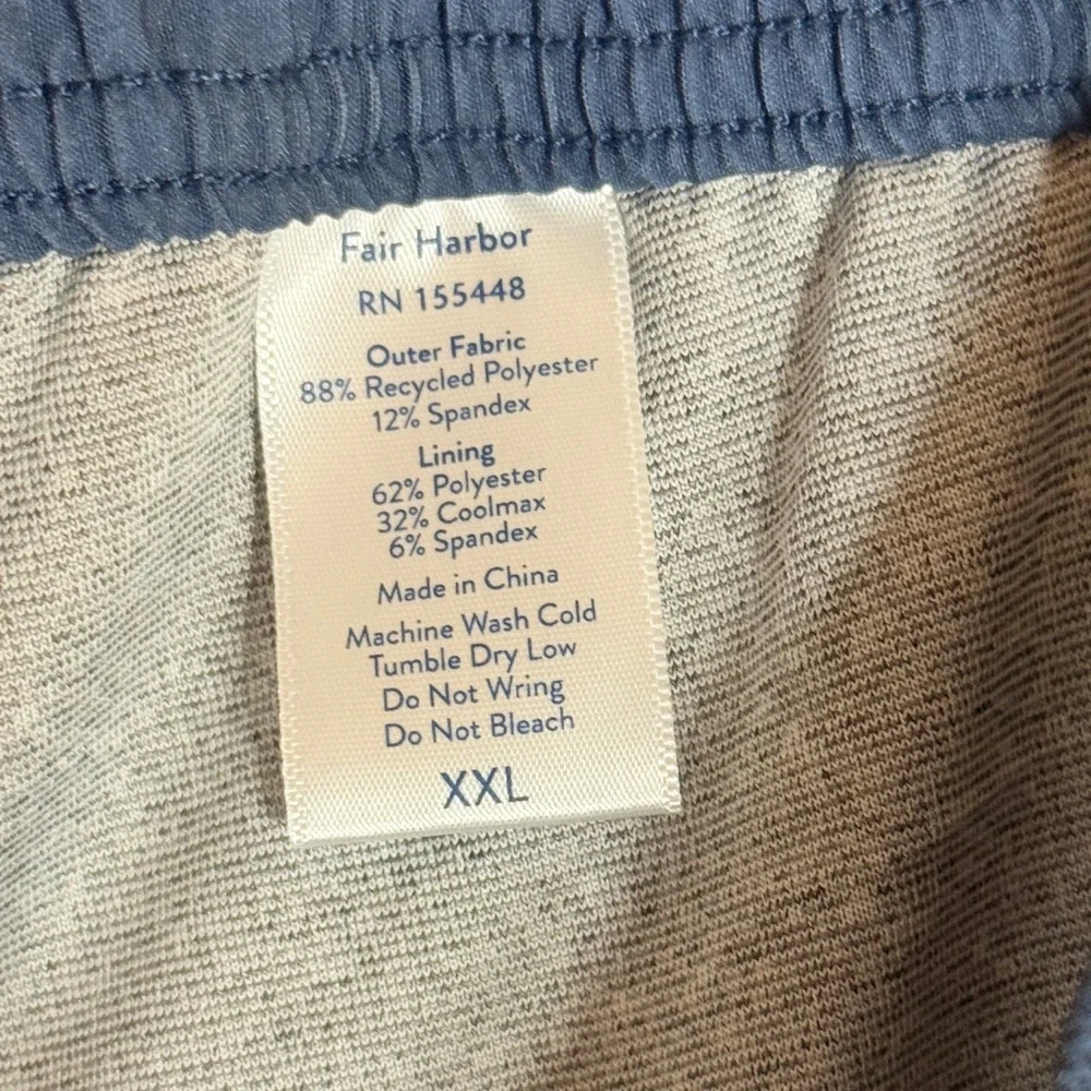 Fair Harbor Men XXL Mastos Swim Trunks Board Shorts Nautical Classic Blue Stripe